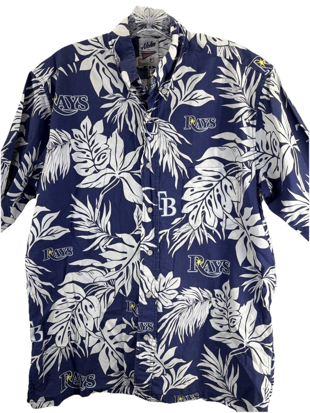 Tampa Bay Devil Rays Reyn Spooner Cooperstown Aloha Hawaiian Shirt Medium